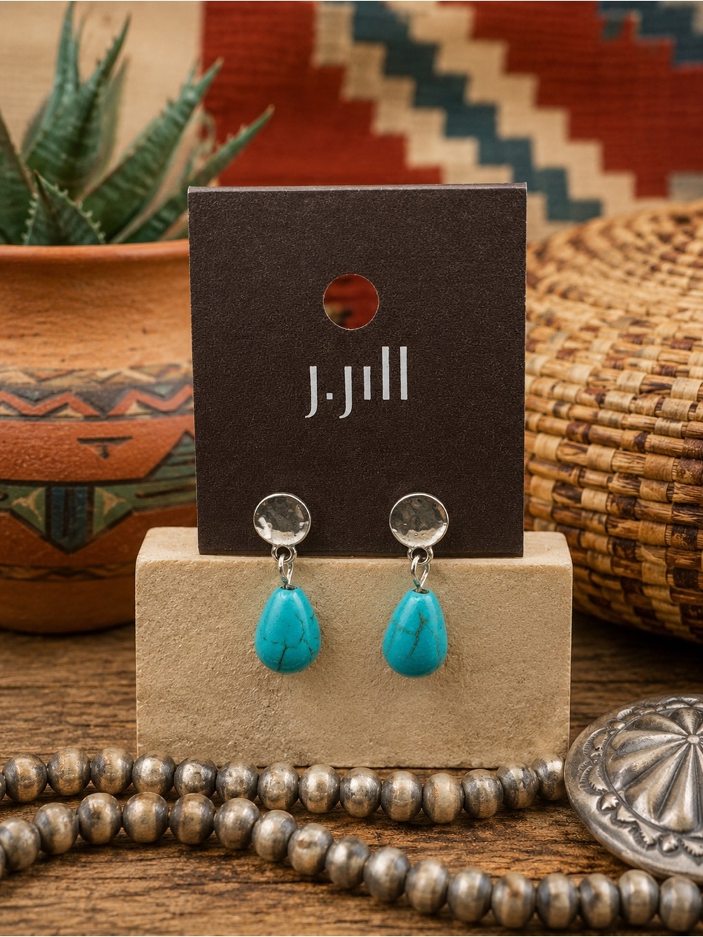 J.Jill Turquoise Blue Teardrop Dangle Earrings (BR1111/3)